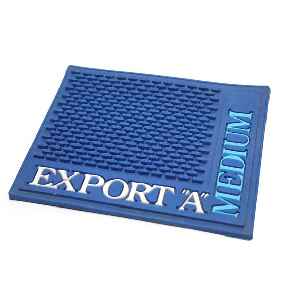 Vintage Export A Beer Blue Rubber Bar Spill Mat Drip Rail Man Cave Collectable - Picture 1 of 7
